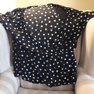 1X Penningtons Polka Dot Wrap Style Short Sleeve Shirt NWT